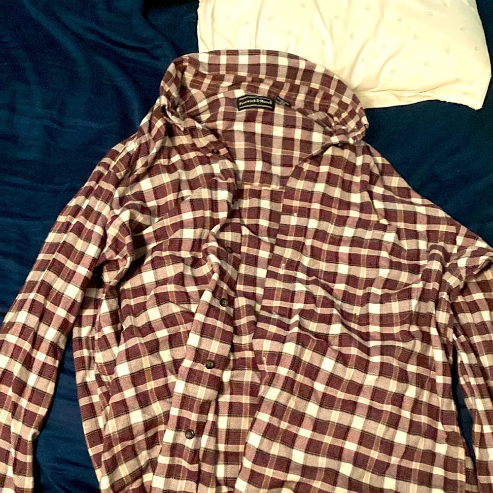 Dark red/maroon flannel